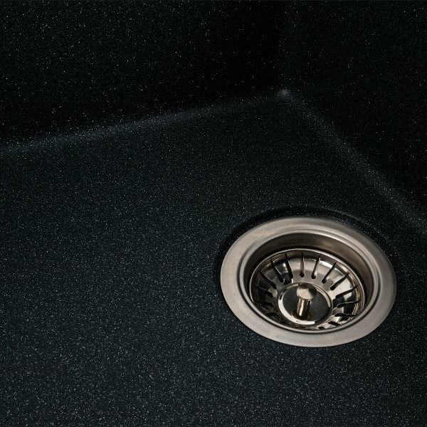 Гранітна мийка для кухні Platinum 6250 ZIRKONE матовий Антрацит, L