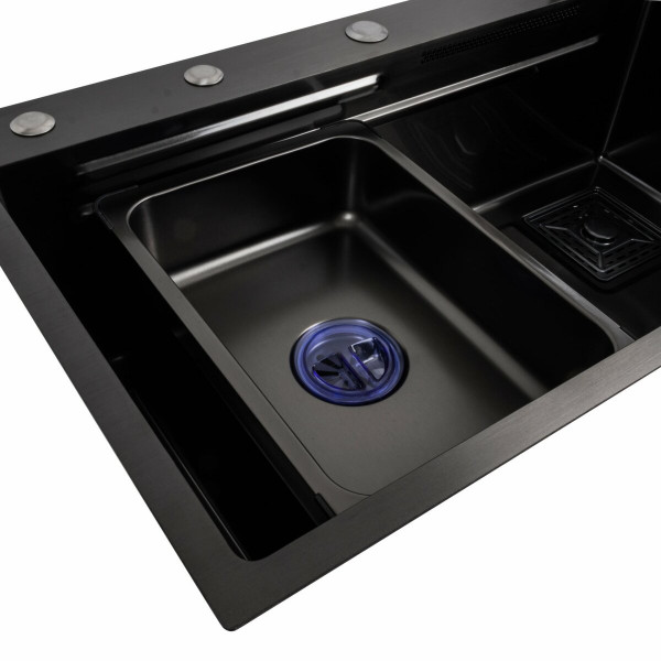 Кухонна мийка 75*45A PVD чорна Platinum Handmade 