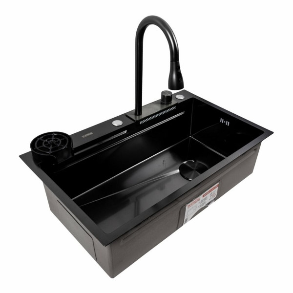 Кухонна мийка PVD чорна CM 75*46A Platinum Handmade 
