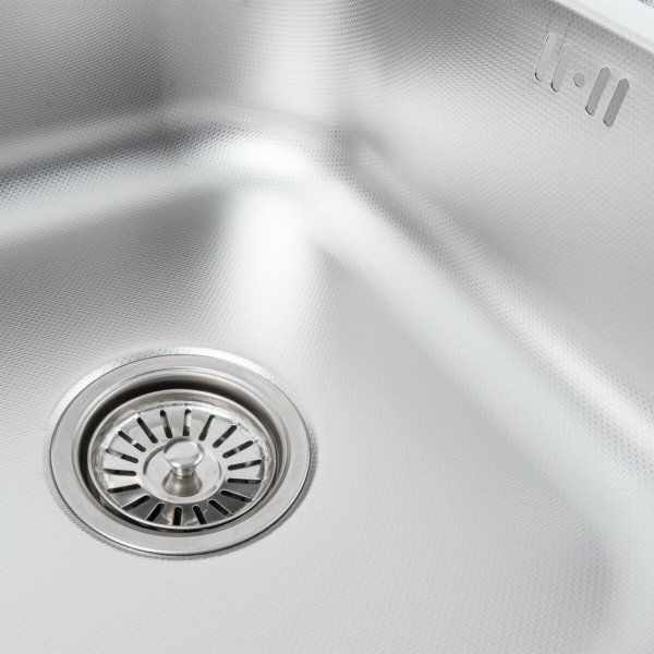 Кухонна мийка з нержавіючої сталі Platinum ДЕКОР 7850D (0,8/180 мм), R