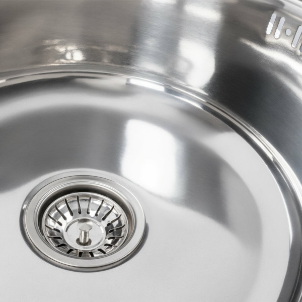 Кухонна мийка з нержавіючої сталі Platinum 7750 ПОЛІРОВКА (0,8/180 мм), R