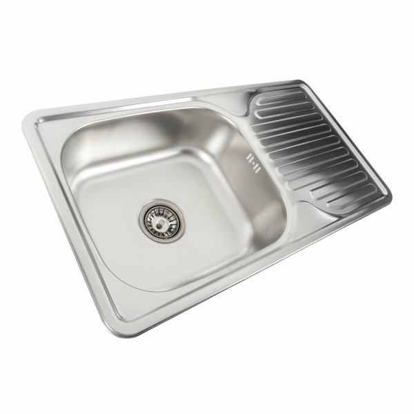 Кухонна мийка з нержавіючої сталі Platinum ДЕКОР 7642 (0,8/180 мм), R