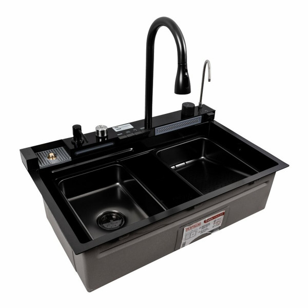 Кухонна мийка CM 75*46C PVD чорна Platinum Handmade 