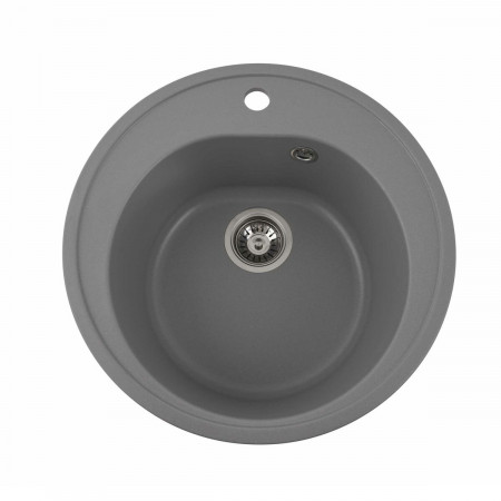 Гранитная мойка для кухни VALESO 510 LUNA матовая Cерый металлик
