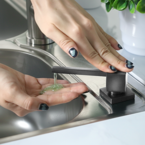 Дозатор для кухонной мойки графитовый врезной Nett DTGr-300 + трубка