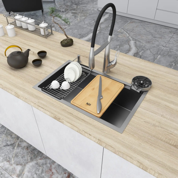 Кухонная мойка под столешницу 1.5 мм кухонная станция Nett NS-7042