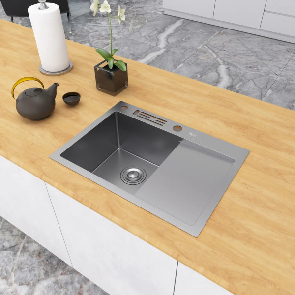 Накладная мойка на кухню с правым крылом 1.5 мм Nett NS-6045(R)