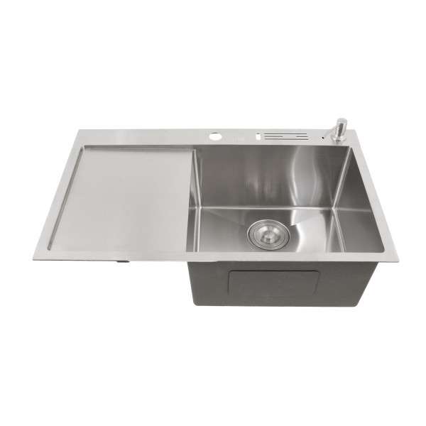 Мойка на кухню из нержавейки с левым крылом 1.5 мм накладная Nett NS-7848(L)