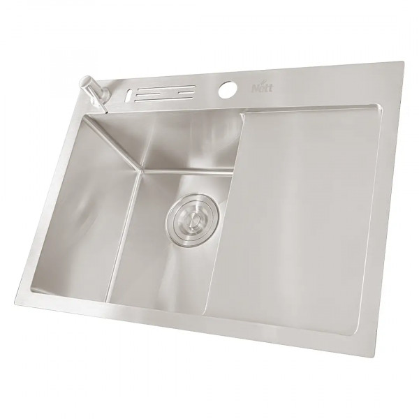 Накладная мойка на кухню с правым крылом 1.5 мм Nett NS-6045(R)
