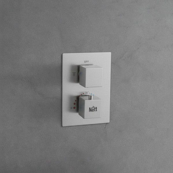 Душевая система с термостатом скрытого монтажа никель Nett TSS-473