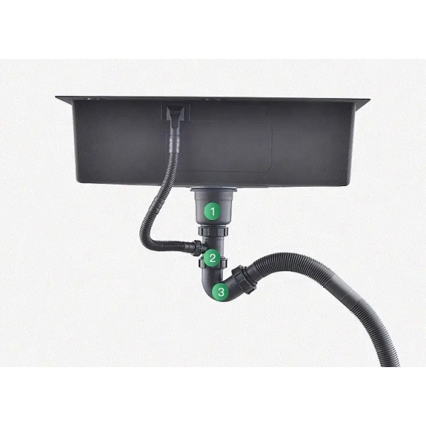 Кухонная мойка черная под столешницу 1.5 мм с PVD покрытием Nett NB-5742