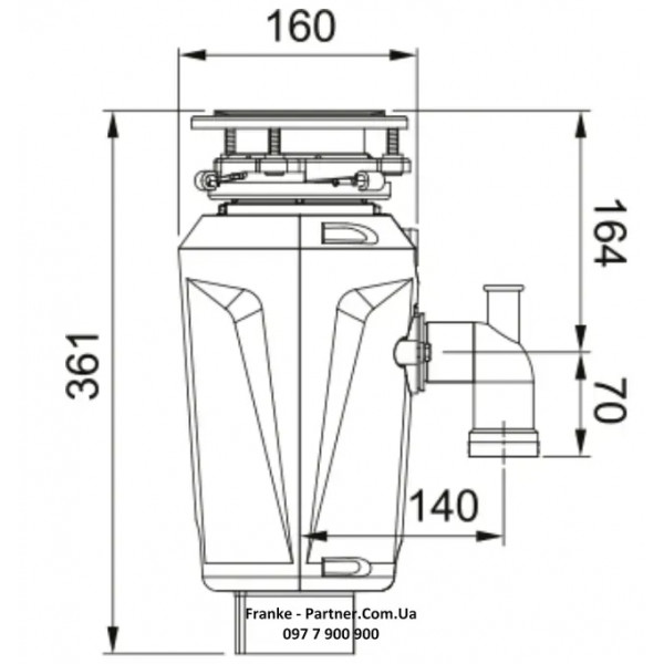 Измельчитель пищевых отходов Franke Elite Slimline SLIM 50