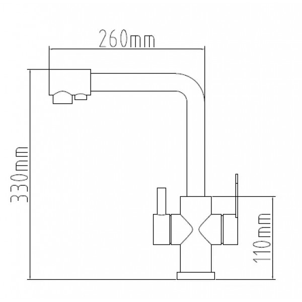 Смеситель для кухни с подключением к фильтру золотой 