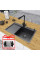 Чорна раковина на кухню з лівим крилом із PVD покриттям Nett NB-7848(L)