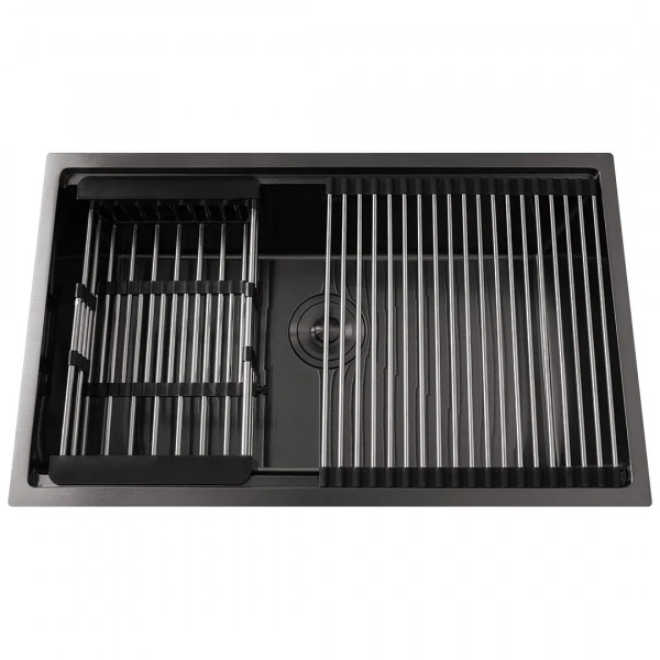 Черная мойка под столешницу 1.5 мм многофункциональная Nett NB-7042