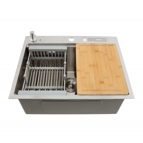 Накладная кухонная мойка из нержавейки 1.5 мм кухонная станция Nett NS-5747