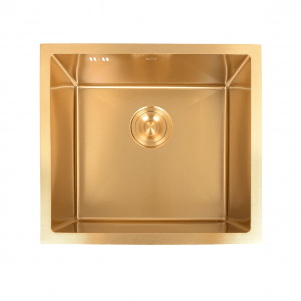 Золотая кухонная мойка из нержавейки 50 см под столешницу 1.5 мм Nett NG-5045