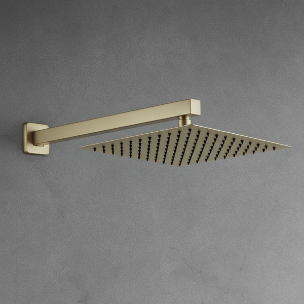 Золотая душевая система скрытого монтажа с термостатом Nett TSG-473