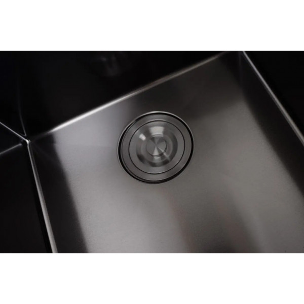 Черная кухонная мойка с правым крылом нержавейка 1.5 мм Nett NB-7848(R)