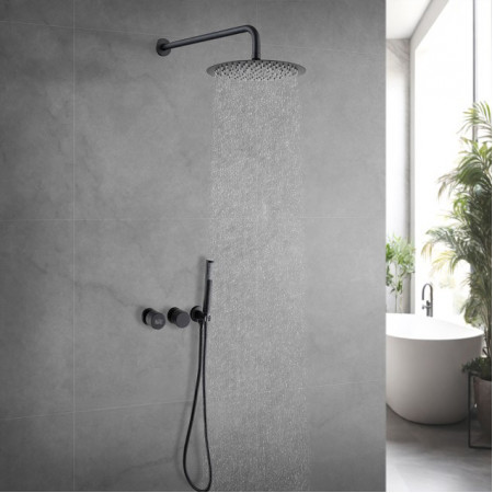 Душевая система внутреннего монтажа черная Nett TSB-77