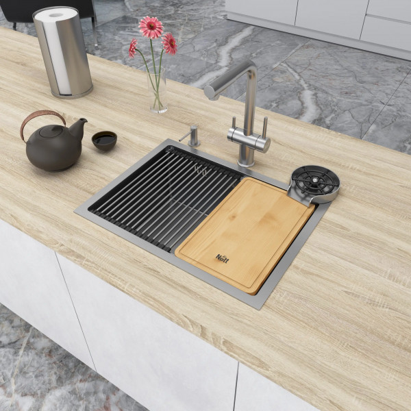 Кухонная мойка из нержавейки 1.5 мм под столешницу Nett NS-5742
