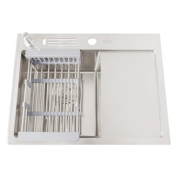 Накладная мойка на кухню с правым крылом 1.5 мм Nett NS-6045(R)