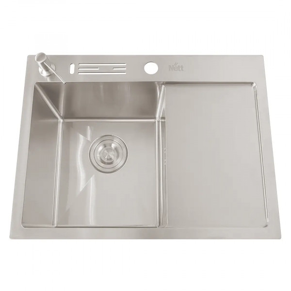 Накладная мойка на кухню с правым крылом 1.5 мм Nett NS-6045(R)