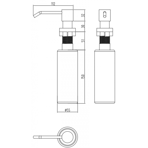 Бронзовый дозатор для моющих Nett DBr-300 Бронзовый дозатор для моющих Nett DBr-300