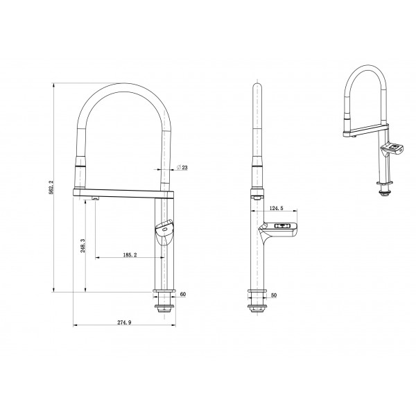 Смеситель кухонный черный сенсорный с фильтрованной водой Nett AB-43