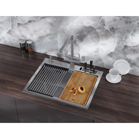 Накладная кухонная мойка из нержавейки 1.5 мм кухонная станция Nett NS-5747