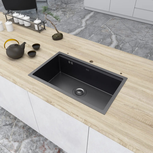 Черная мойка под столешницу 1.5 мм многофункциональная Nett NB-7042