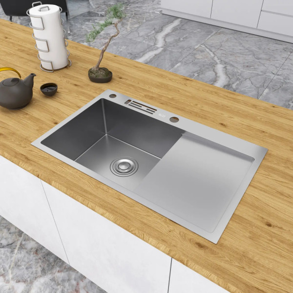 Накладная мойка на кухню с правым крылом 1.5 мм Nett NS-7848(R)