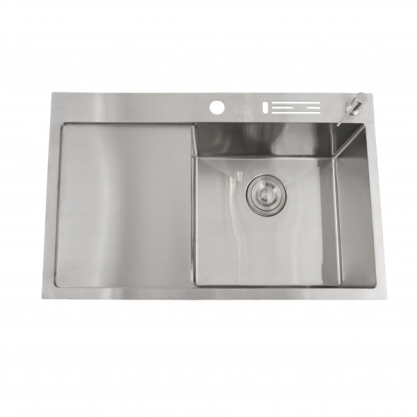 Мойка на кухню из нержавейки с левым крылом 1.5 мм накладная Nett NS-7848(L)