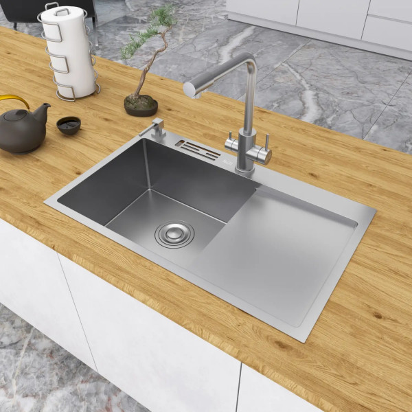 Накладная мойка на кухню с правым крылом 1.5 мм Nett NS-7848(R)