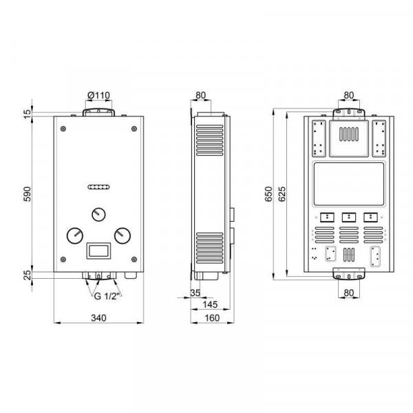 Колонка газовая дымоходная Aquatronic JSD20-A08 10 л режим Зима/Лето, White