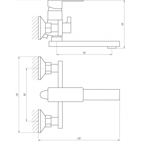 Змішувач для ванни Globus Lux Milano GLM-0102N