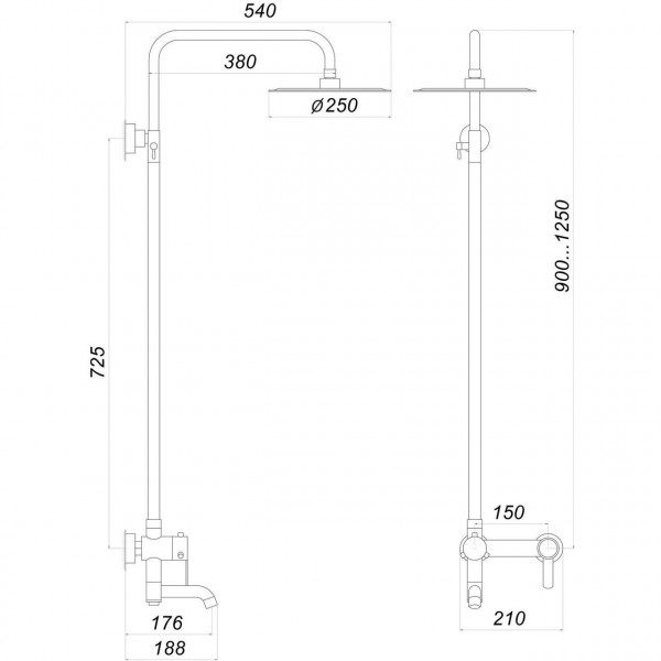 Душевая система Globus Lux WIEN SBT2-SH-02