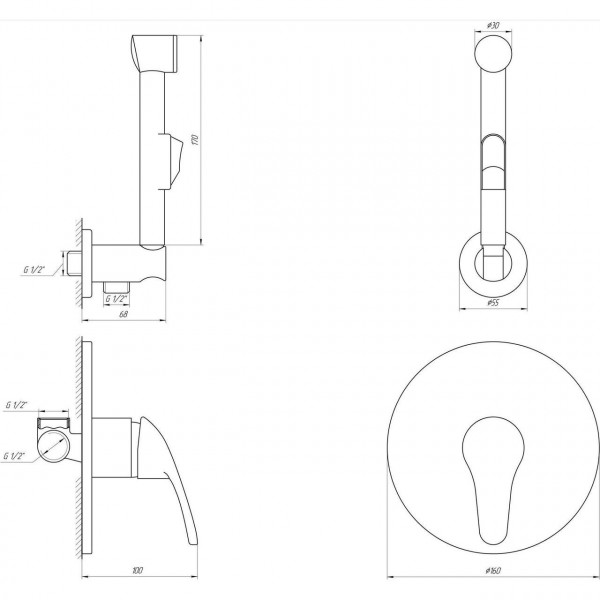 Гигиенический смеситель Globus Lux Solly GLSO-0110