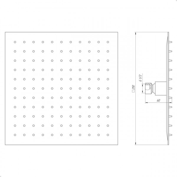 Душевая лейка Globus Lux ST-0250-Q-BB