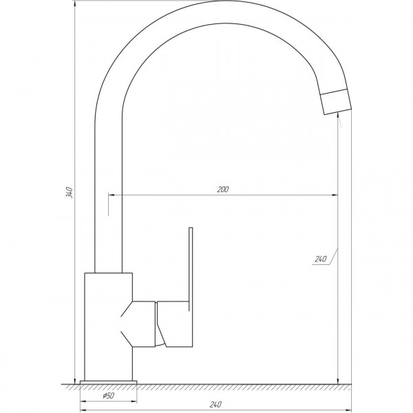 Смеситель для кухни TOPAZ BARTS TB 07403-H36-W