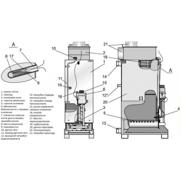Газовый котел Атем Житомир-3 КС-Г-015 СН (дымоход вверх)
