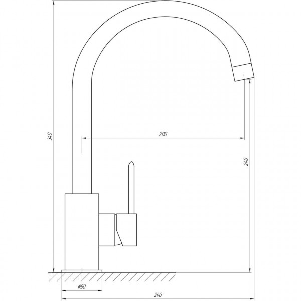 Смеситель для кухни TOPAZ BARTS TB 07403-H36