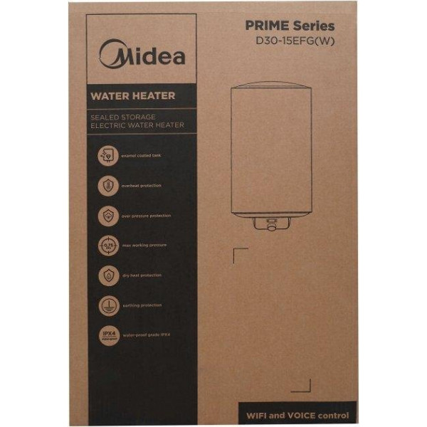 Водонагреватель (бойлер) электрический накопительный Midea PRIME Wi-Fi D30-15EFG(W)