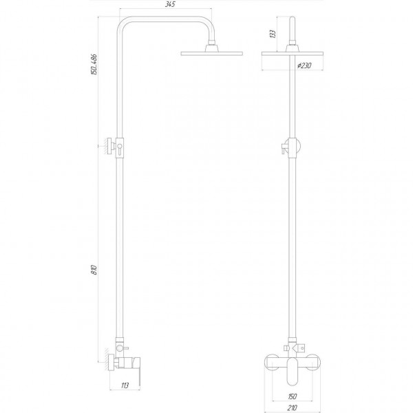 Душевая система TOPAZ BARTS TB 07702-H36