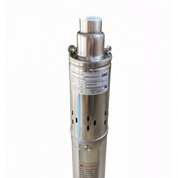Насос скважинный шнековый VOLKS pumpe 3QGD 1,5-70-0,37кВт 3 дюйма + кабель 15м