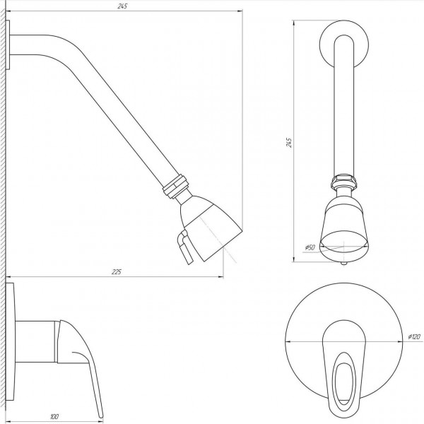 Смеситель для душа Globus Lux SENA GLS-0105S