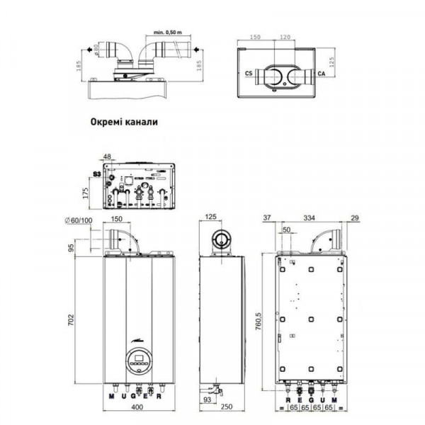 Котел газовый Sime Brava Slim HE 30 ErP 26 кВт двухконтурный