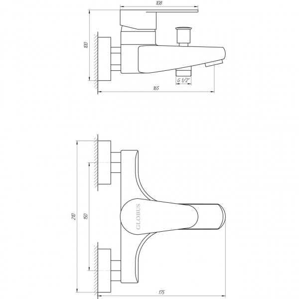Змішувач для ванної кімнати Globus Lux MAIN SM-102