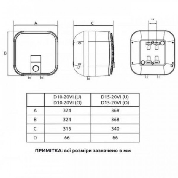 Водонагреватель (бойлер) электрический накопительный Midea D15-20VI(U)