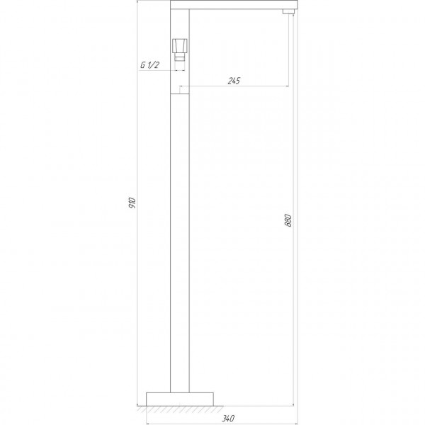 Смеситель для ванны TOPAZ ODISS TO 18113-H66-BL
